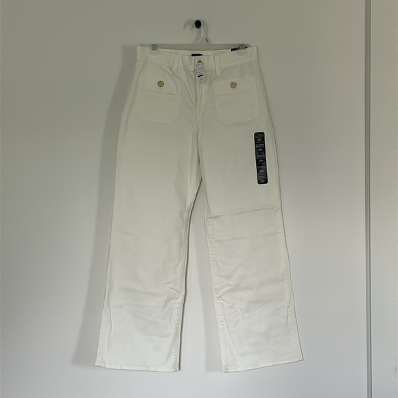 J.Crew Petite Slim Wide Leg Sailor Jean All Day Stretch Retro White US 28 P NWT - Picture 4 of 11